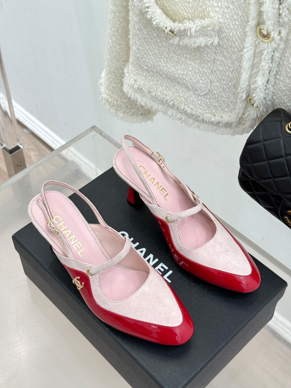 Chanel  Gabrielle Slingback Pumps Pink