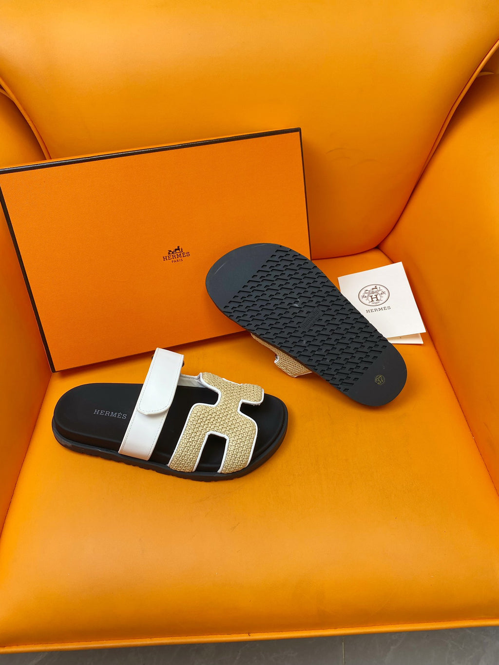 Hermes Chypre Straw & Leather