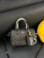 Coach Rowan Satchel Black Signature Canvas
