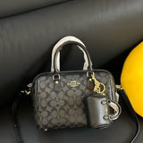 Coach Rowan Satchel Black Signature Canvas