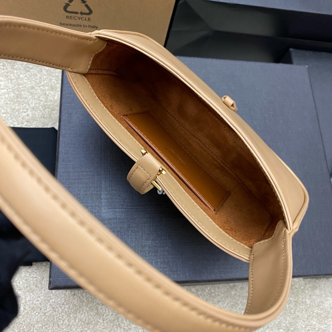 Saint Laurent Le 5 À 7 Top Handle Bag Nude Ferragens Douradas