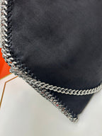 Stella McCartney Falabella Tote Maxi Preta com Correntes Bicolor