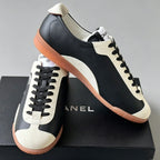 Chanel Calfskin & Embossed Suede Sneakers Marrom Claro