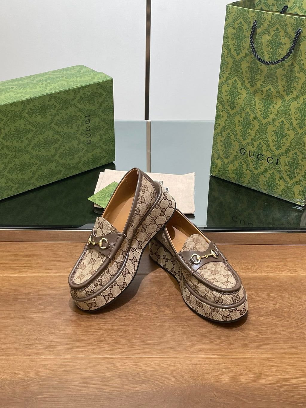 Gucci Loafers GG Brown