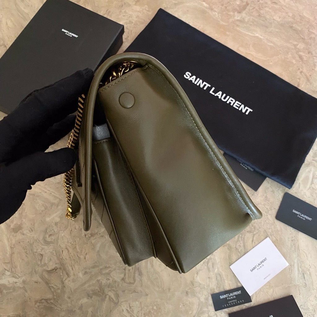 Saint Laurent NIKI baby Bag Green Ferragens Douradas