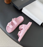 CHANEL Quilted Dad Sandal  Light Pink.