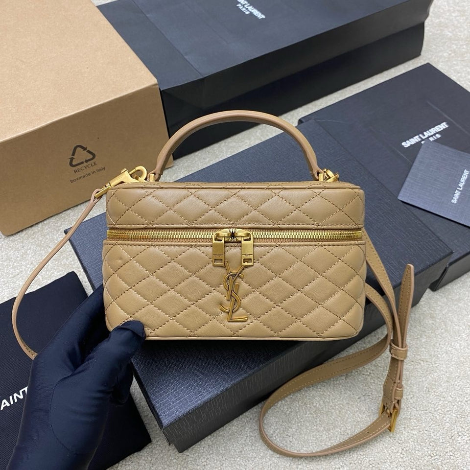 Saint Laurent Gaby Vanity  Bege Ferragens Douradas