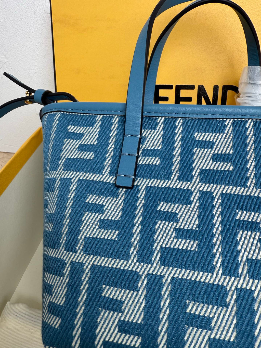 Fendi Roll Tote Mini FF Blue