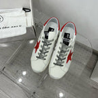 Golden Goose Super-Star White Net Red Star