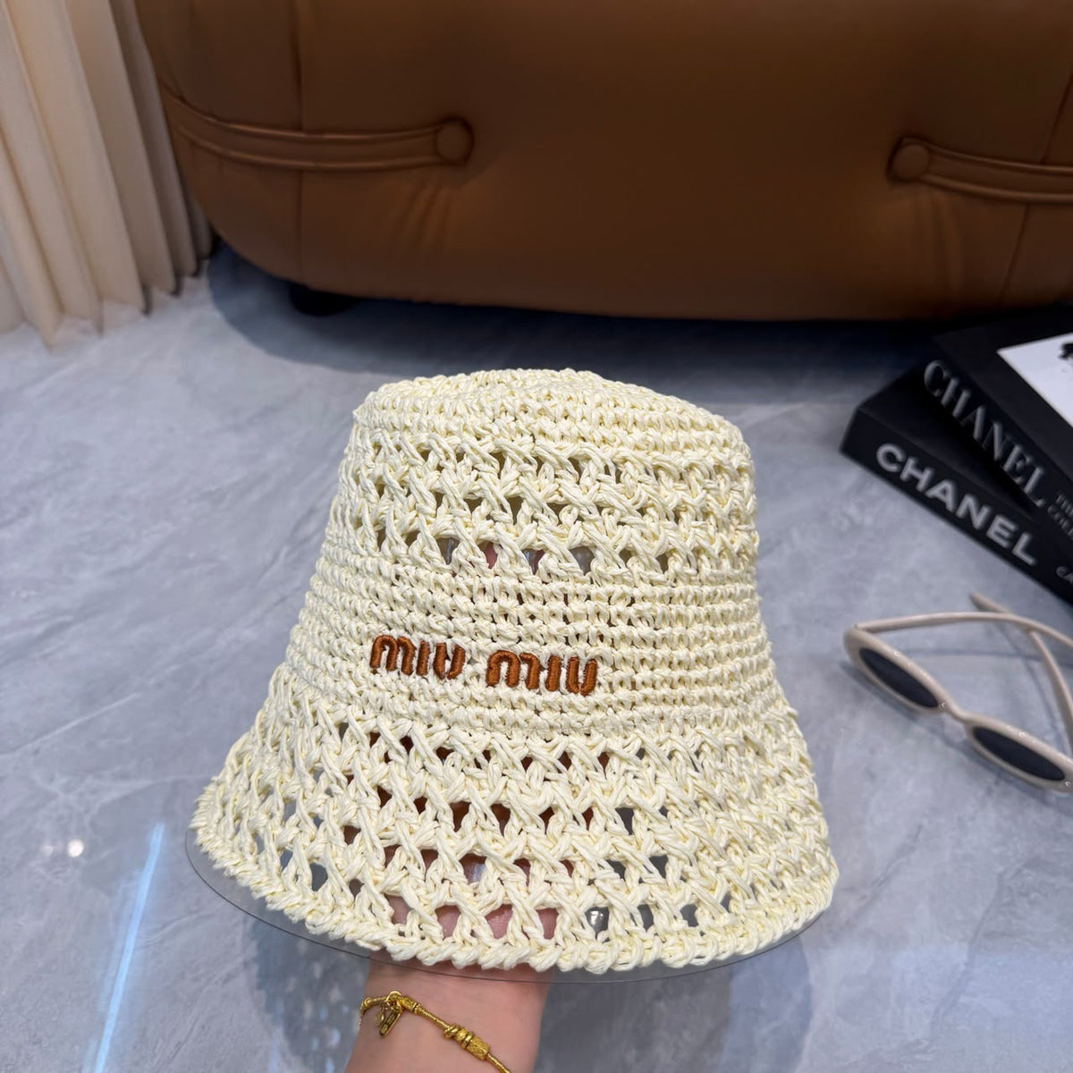 Chapéu Bucket de Crochê da Miu Miu