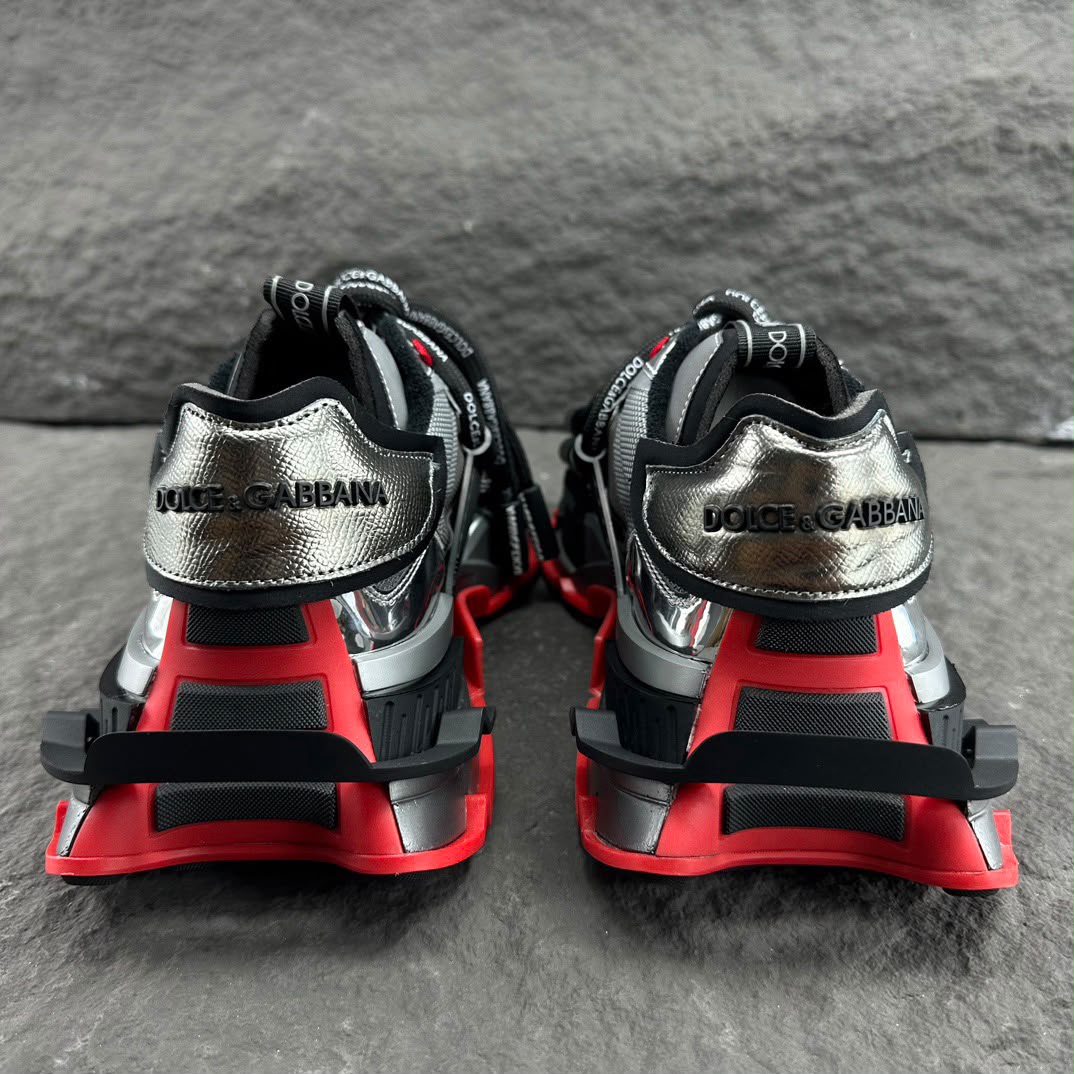 Dolce & Gabbana Space Trainers Silver/Red/Black