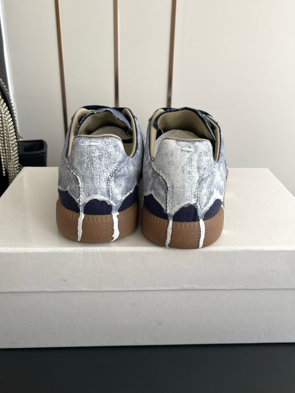 Maison Margiela Replica Low "Hand Painted Navy Canvas/Denim