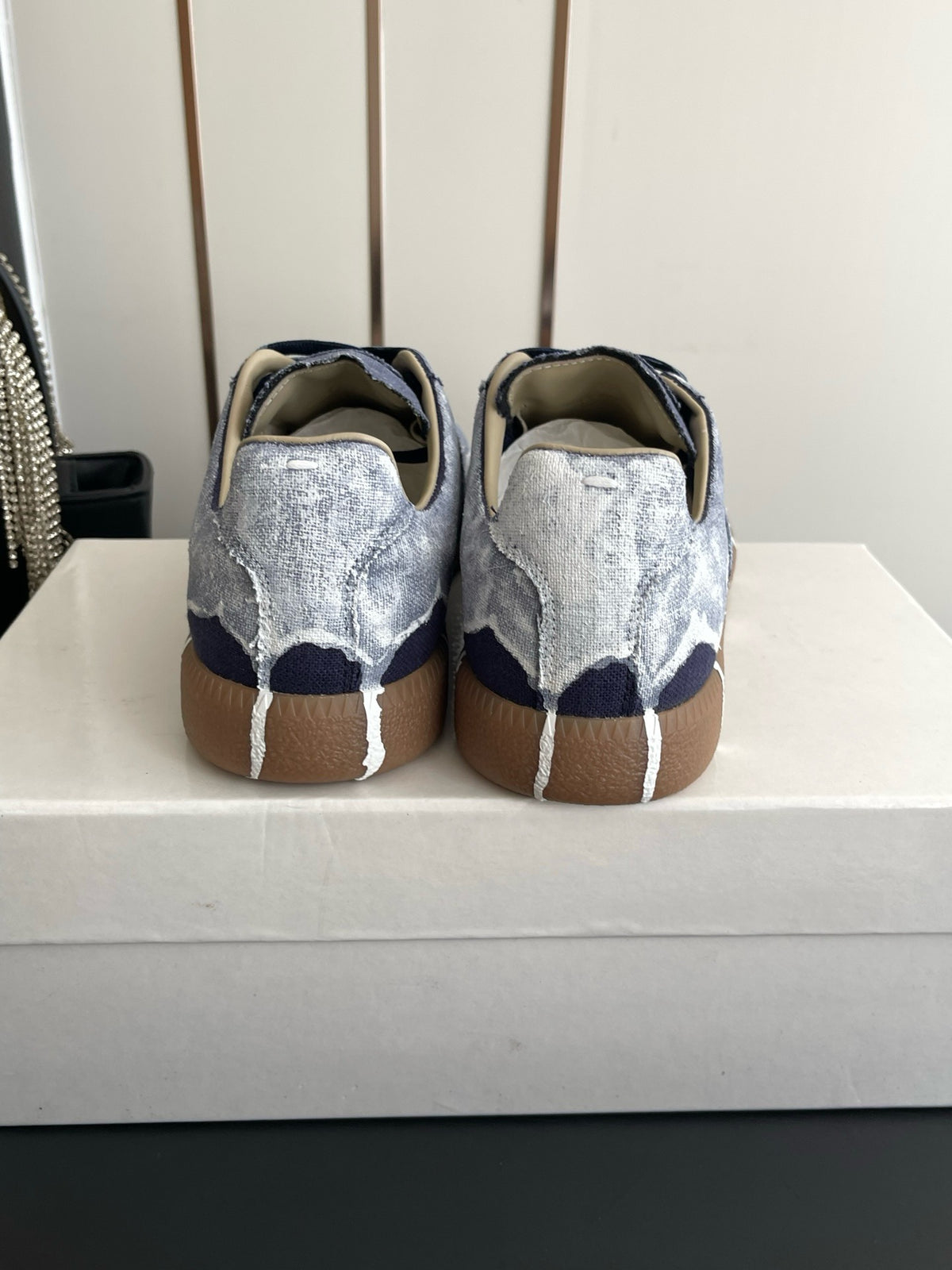 Maison Margiela Replica Low "Hand Painted Navy Canvas/Denim
