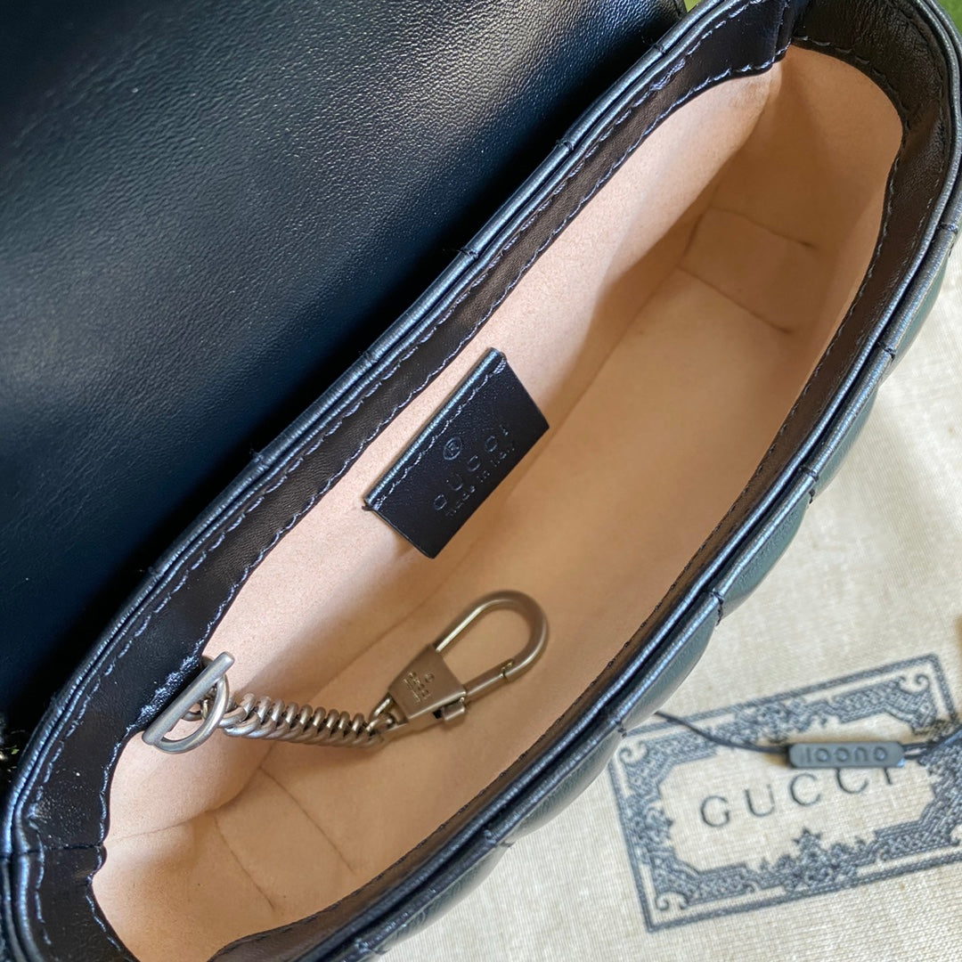 Gucci GG Marmont Matelasse Super Mini Bag Black ( PRONTA ENTREGA )