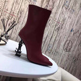 bota de cano curto Saint Laurent Opyum red