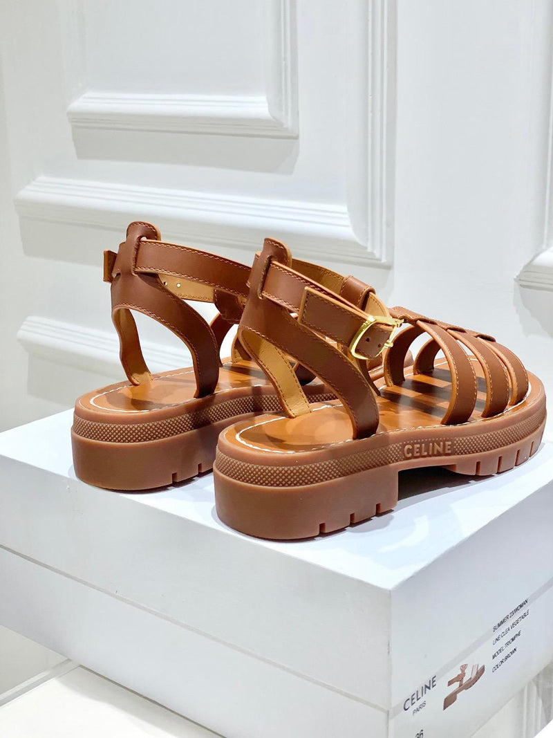 CELINE CLEA TRIOMPHE GLADIATOR ANDALIA IN CALF LEATHER - VEGETABLE TANNING