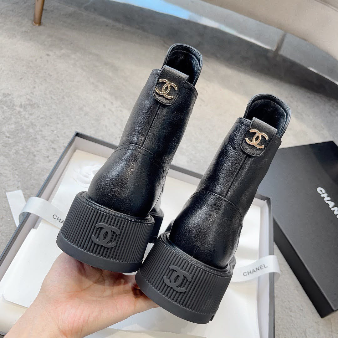 Chanel Combat Boot Black