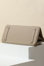 Shoulder Birkin Style Leather Taupe .