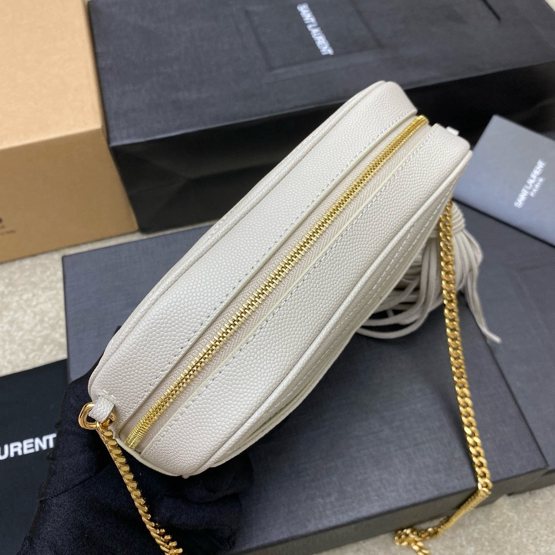 Saint Laurent Lou Camera Bag Off White Ferragens Douradas