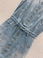 Louis Vuitton Vestido Denim Assinatura Em Paetês (Signature Sequin Denim Dress)