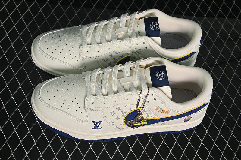 SB DUNK LOW X LV LABUBU WHITE BLUE GOLD