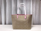 Coach City Tote Signature Canvas Khaki / Pink