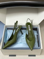 Prada  Slingback Pumps  Green
