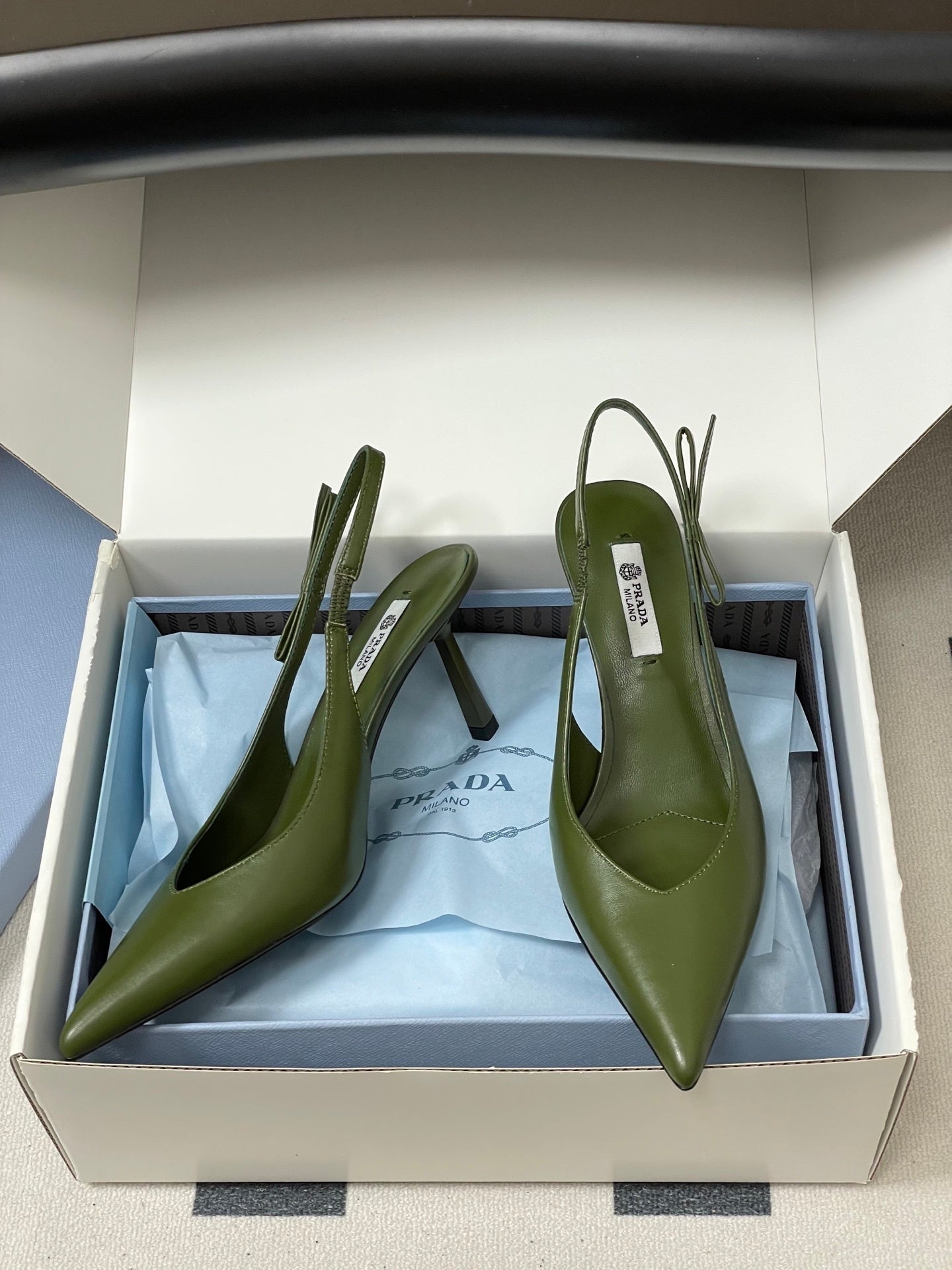 Prada  Slingback Pumps  Green