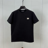 Cotton T-shirt With Branded Tag Black