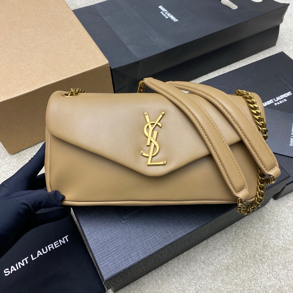 Yves Saint Laurent Calypso Lambskin Bege Ferragens Douradas