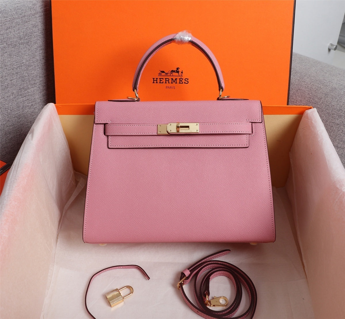 Bolsa Hermes Kelly pink