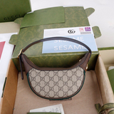 Gucci Ophidia Mini GG Supreme Web Half-Moon Hobo.