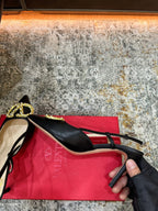 Valentino Garavani VLogo Signature Slingback Pump Black Ferragens Douradas