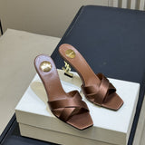 Saint Laurent  Mules Opyum Em Crepe De Cetim