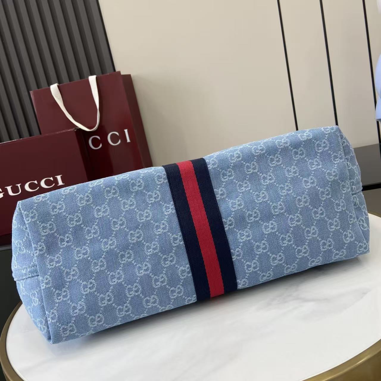 Gucci Giglio Large Tote Bag Blue