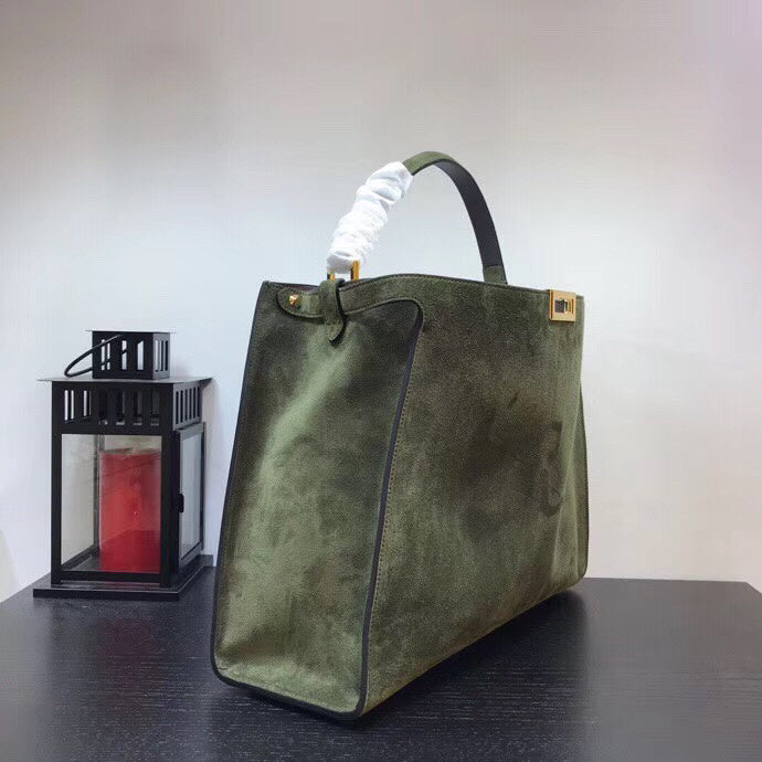 Fendi Peekaboo X-Lite Camurça Green