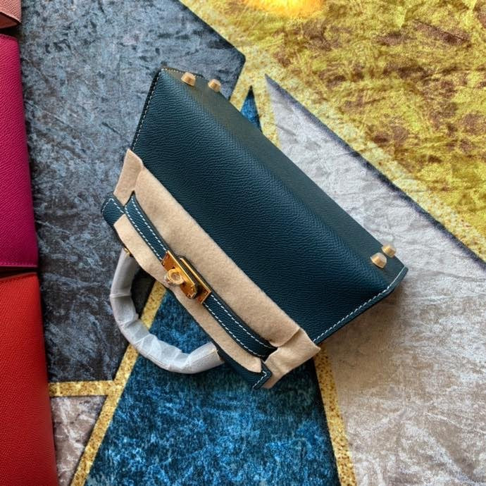 Bolsa Kelly Sellier Mini II Bleu Jean  (tamanho 20) .