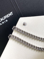 Saint Laurent Shoulder Bag White Ferragens Prata