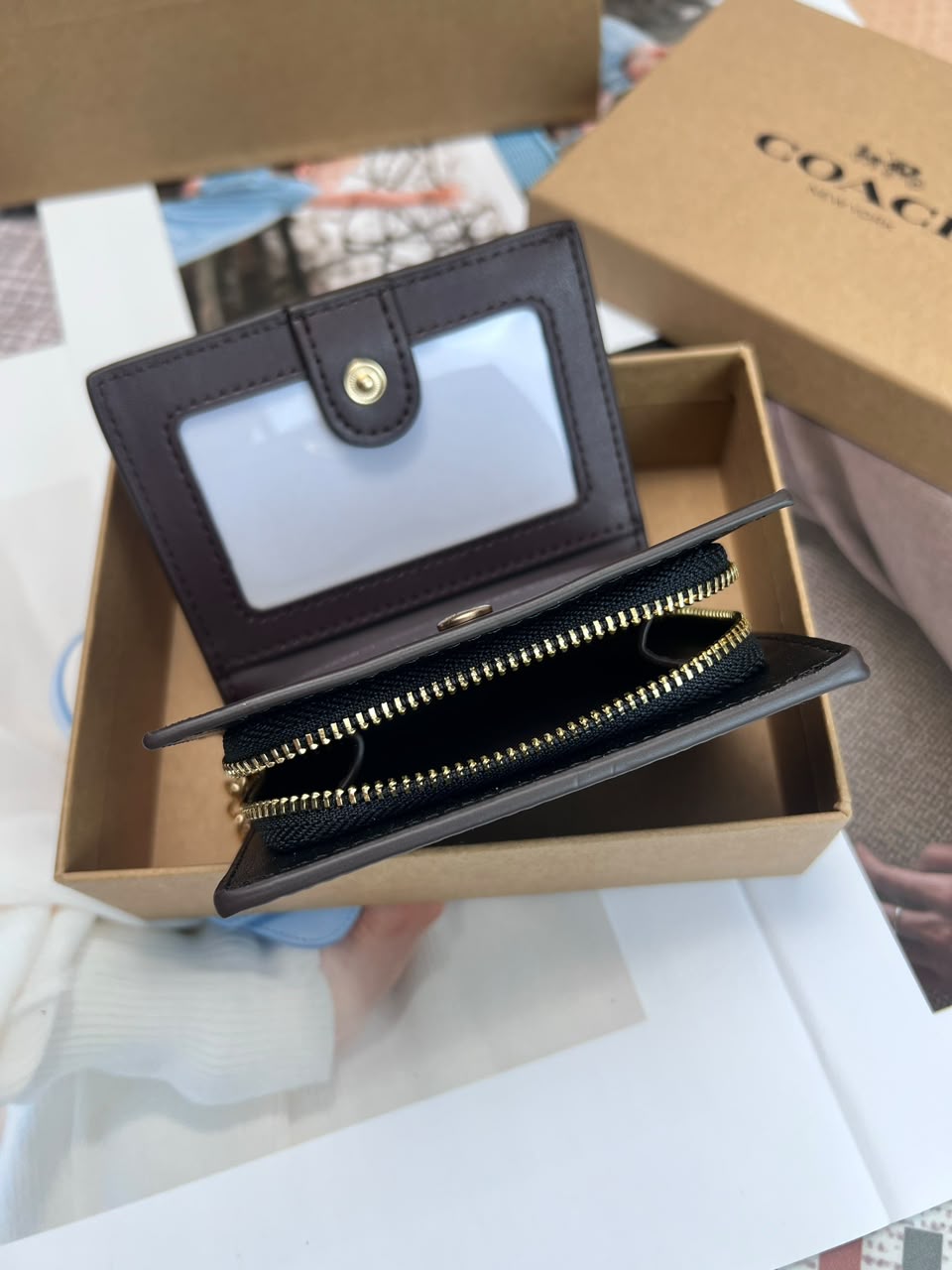 Coach Snap Wallet In Signature Canvas