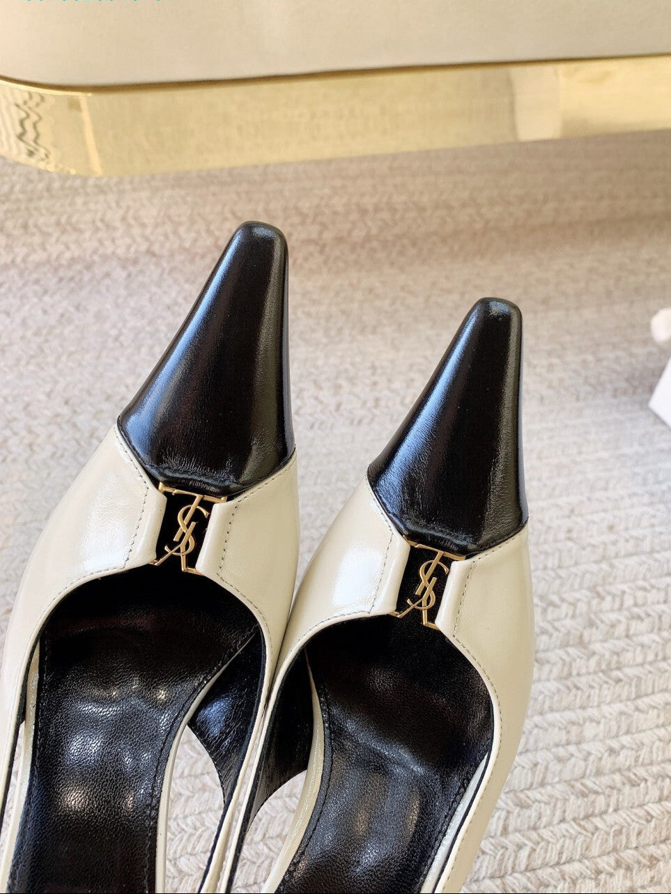 Saint Laurent Scarpin Slingback Babylone Breteuil Noir 90 mm
