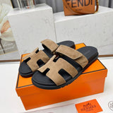 Hermes Chypre Sandal Beige Calfskin Leather