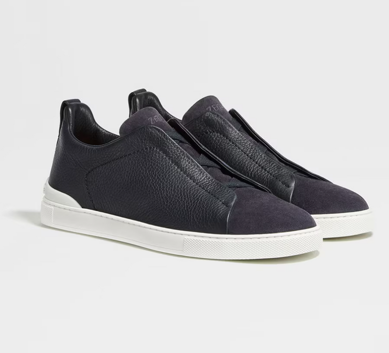 Tênis Zegna Triple Stitch Navy Blue