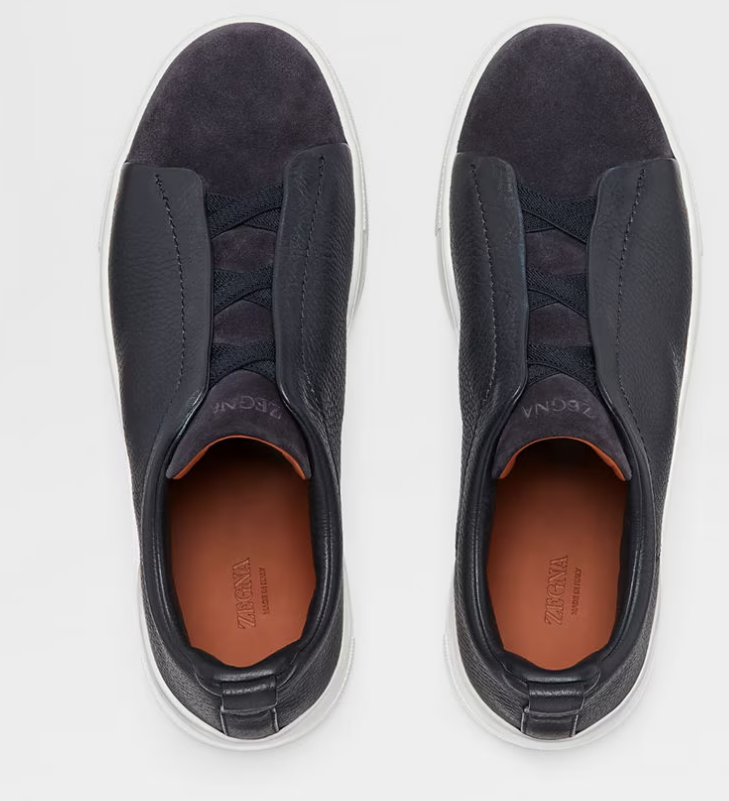 Tênis Zegna Triple Stitch Navy Blue