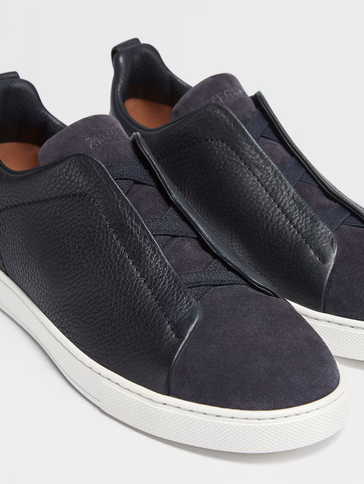 Tênis Zegna Triple Stitch Navy Blue