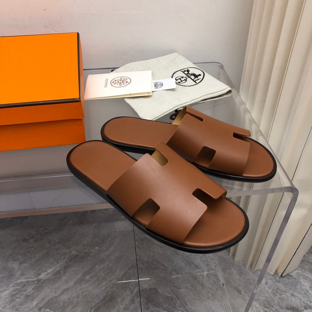 Hermes Izmir Sandal Gold Smooth Calfskin Leather ( Pronta entrega )