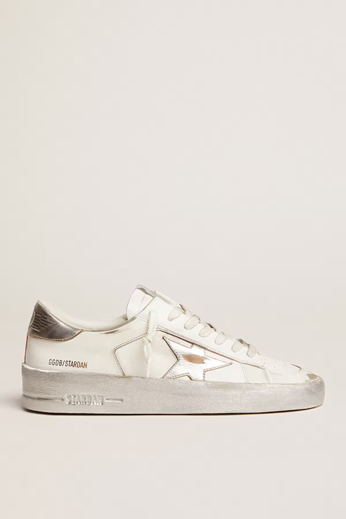 Golden Goose Stardan White Leather with Silver Metallic