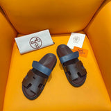 Hermes Chypre Sandal Marron Mahogany / Marine (Pronta entrega)
