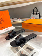 Hermes Oran Sandal Black