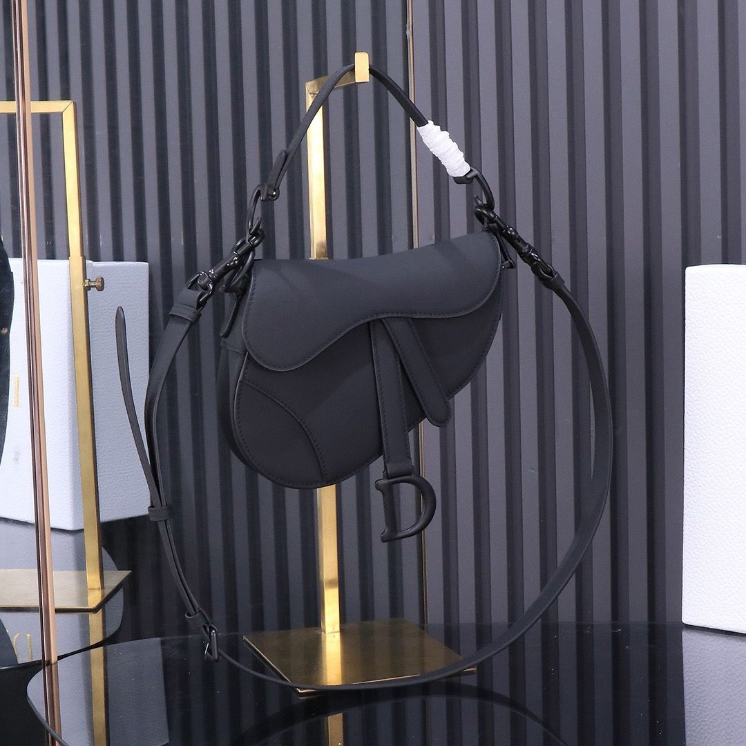 Bolsa Saddle Oblique Embroidery Black