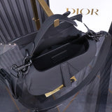 Bolsa Saddle Oblique Embroidery Black